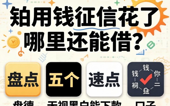 急用钱征信花了哪里还能借？盘点五个无视黑白能下款的口子