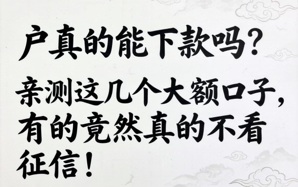 黑户真的能下款吗？亲测这几个大额口子，有的竟然真的不看征信！