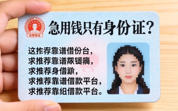 急用钱只有身份证？求推荐靠谱的借款平台！