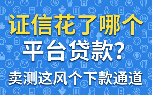 征信花了哪个平台贷款？实测这几个下款通道