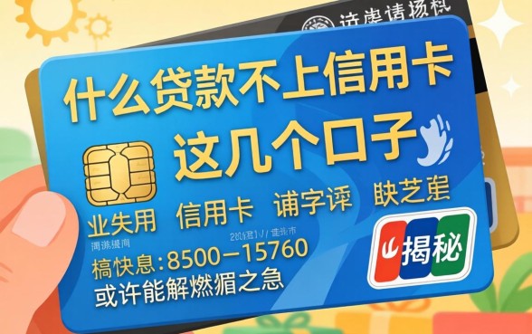 揭秘什么贷款不上信用卡，这几个口子或许能解燃眉之急