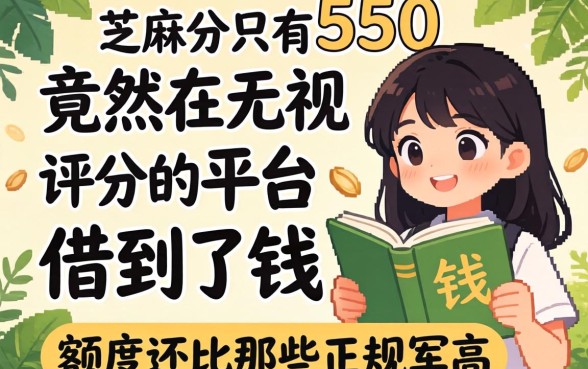 我芝麻分只有550,竟然在无视评分的平台借到了钱,额度还比那些正规军高