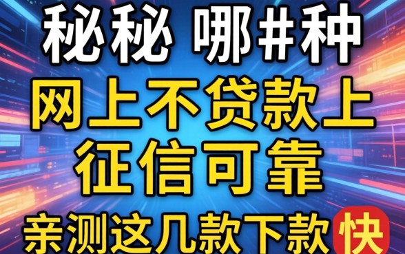 揭秘哪种网上不贷款上征信可靠，亲测这几款下款快