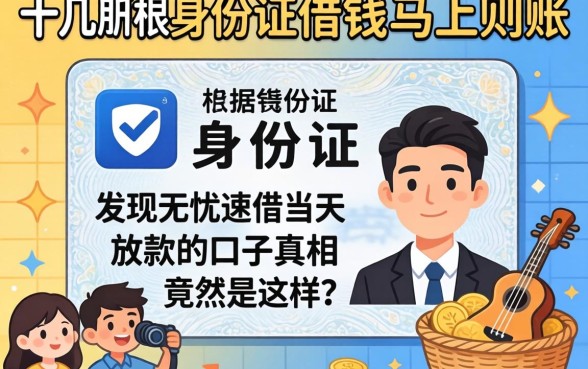 我试了十几个所谓根据身份证借钱马上到账的平台，发现无忧速借当天放款的口子真相竟然是这样
