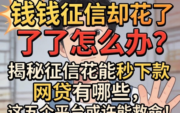急需用钱征信却花了怎么办?揭秘征信花能秒下款的网贷有哪些,这五个平台或许能救命!