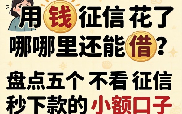 急用钱征信花了哪里还能借?盘点五个不看征信秒下款的小额口子
