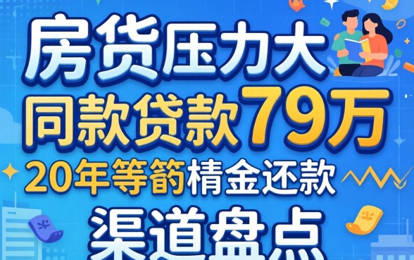 房贷压力大同款贷款79万20年等额本金还款的渠道盘点