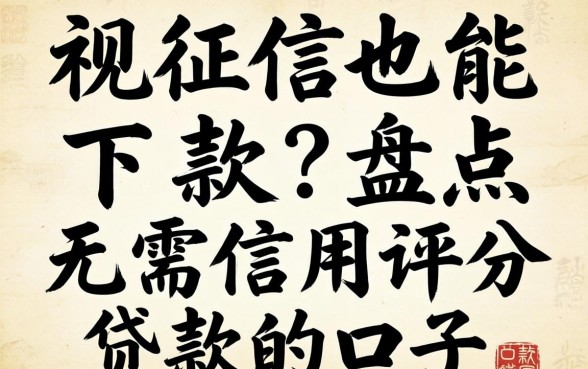 无视征信也能下款？盘点几个无需信用评分贷款的口子