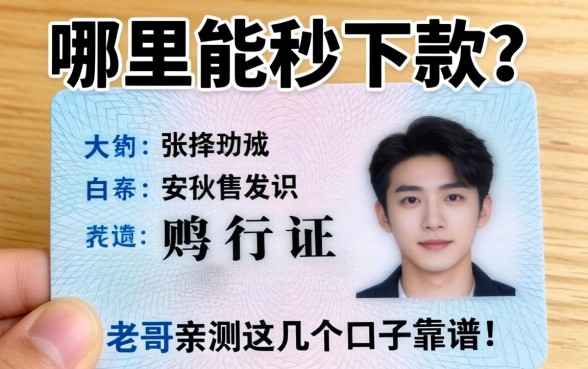 身上只有一张身份证，哪里能秒下款？老哥亲测这几个口子靠谱！