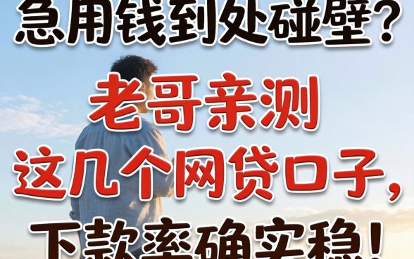 急用钱到处碰壁?老哥亲测这几个网贷口子,下款率确实稳!