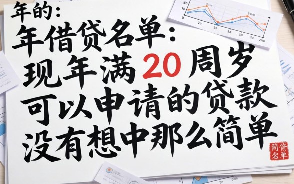 我翻遍了2026年的借贷名单，发现年满20周岁可以申请的贷款并没有想象中那么简单