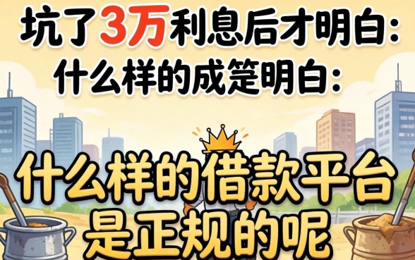 被坑了三万利息后才明白:什么样的借款平台是正规的呢?
