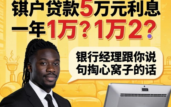黑户贷款5万元利息一年1万2？银行经理跟你说句掏心窝子的话