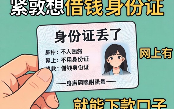 手头紧想借钱但身份证丢了,网上有不用身份证就能下款的口子吗?