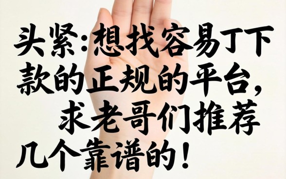 手头紧想找容易下款的正规平台,求老哥们推荐几个靠谱的!