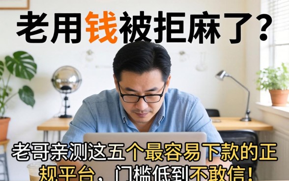 急用钱被拒麻了？老哥亲测这五个最容易下款的正规平台，门槛低到不敢信！