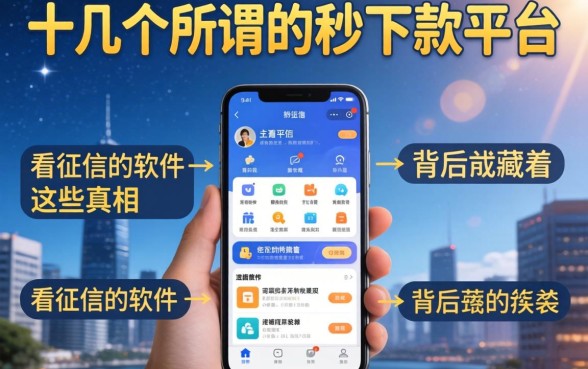 我试了十几个所谓的秒下款平台，发现那些不看征信的软件背后藏着这些真相