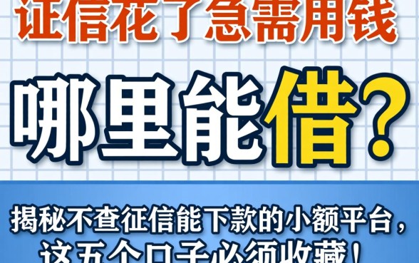 征信花了急需用钱哪里能借?揭秘2026不查征信能下款的小额平台,这五个口子必须收藏!