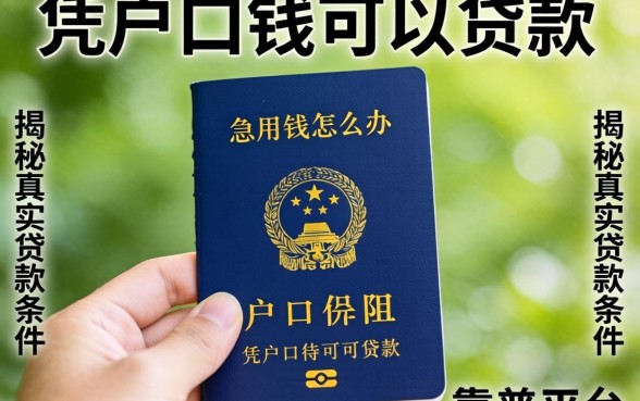 手里只有户口薄急用钱怎么办？凭户口薄可以贷款吗？揭秘真实贷款条件与靠谱平台