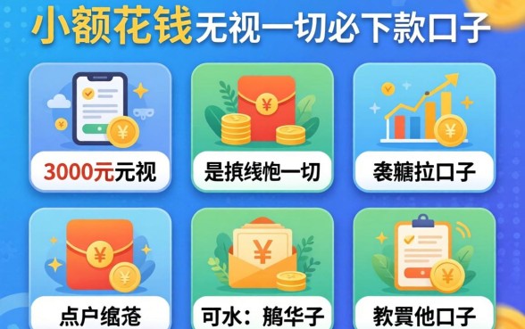 类似小额花钱的软件，胪列五个3000元无视一切必下款的口子