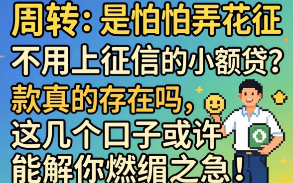 急需周转又怕弄花征信？不用上征信的小额贷款真的存在吗？这几个口子或许能解你燃眉之急！