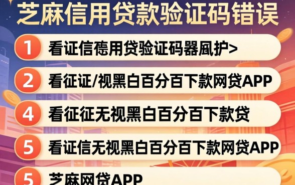 芝麻信用贷款验证码错误,罗列5个不看征信无视黑白百分百下款网贷app