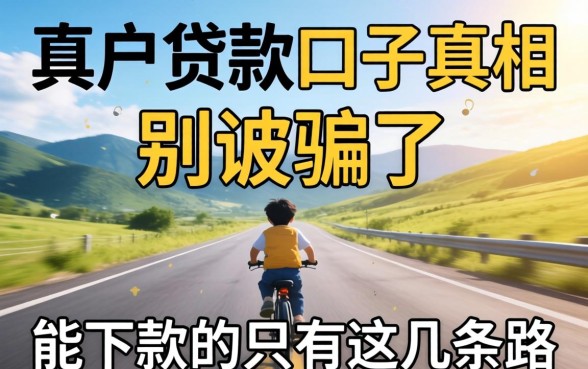 黑户贷款口子真相：别被骗了，能下款的只有这几条路