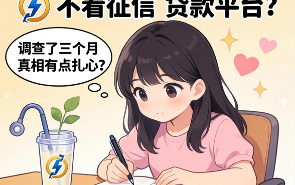 有不有不看征信的贷款平台？我调查了三个月，真相有点扎心