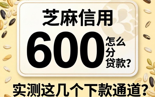 芝麻信用600分怎么贷款？实测这几个下款通道