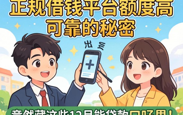 我试了十几个平台，发现正规借钱平台额度高可靠的秘密，竟然藏在这些12月能贷款的口子里