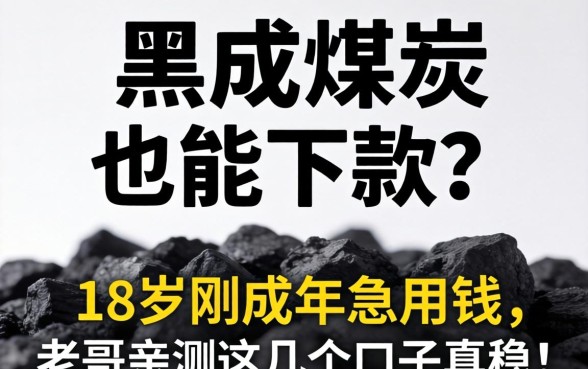 征信黑成煤炭也能下款？18岁刚成年急用钱，老哥亲测这几个口子真稳！