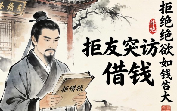 挚友突访欲借钱,如何体面拒绝?从拒绝借钱古文中寻找处世大智慧
