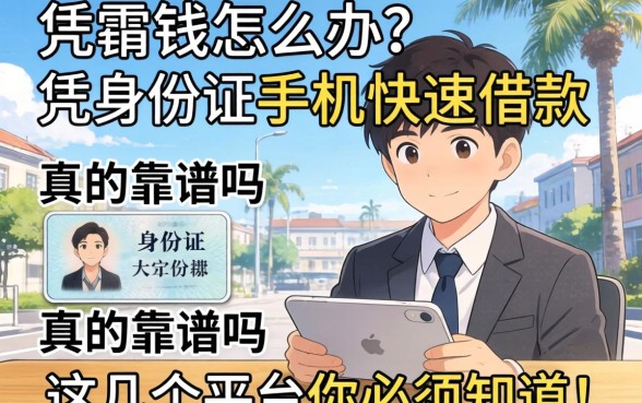 急需用钱怎么办？凭身份证手机快速借款真的靠谱吗？这几个平台你必须知道！