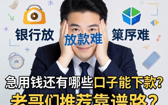 年底银行放款难，急用钱还有哪些口子能下款？求老哥们推荐靠谱路子！