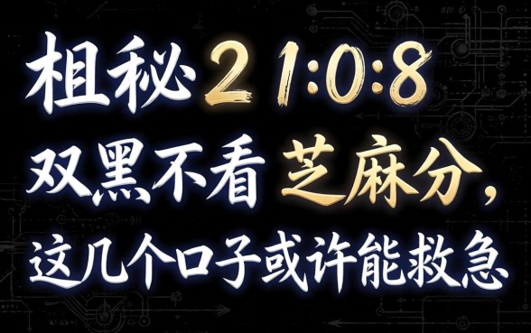 揭秘2108双黑不看芝麻分，这几个口子或许能救急