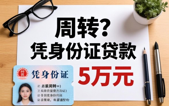 急需周转？凭身份证贷款5万元的渠道整理