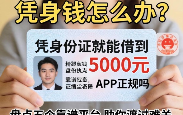 急需用钱怎么办?凭身份证就能借到5000元的app正规吗?盘点五个靠谱平台助你渡过难关