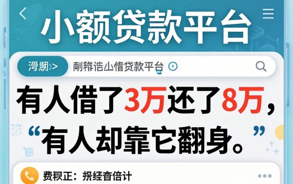 小额贷款平台2026:有人借了3万还了8万,有人却靠它翻身