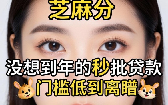 我看了眼芝麻分，没想到2026年的秒批贷款门槛低到离谱