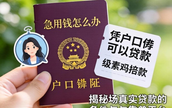 手里只有户口薄急用钱怎么办？凭户口薄可以贷款吗？揭秘真实贷款条件与靠谱平台
