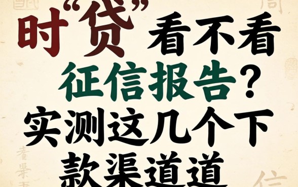 随时贷看不看征信报告？实测这几个下款渠道