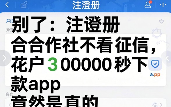 我试了注册合作社不看征信，花户3000秒下款app竟然是真的