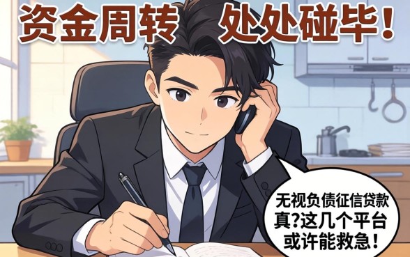 急需资金周转却处处碰壁？无视负债征信贷款真的存在吗？这几个平台或许能救急！