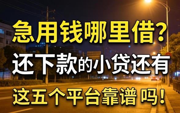 深夜急用钱哪里借？2026还下款的小贷有哪些？这五个平台靠谱吗？