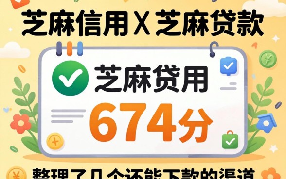 芝麻信用674分芝麻贷款:整理了几个还能下款的渠道