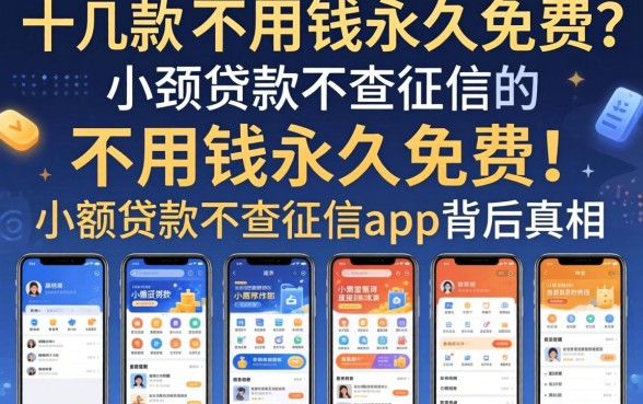 我试用了十几款声称不用钱永久免费的软件,发现小额贷款不查征信的app背后真相令人咋舌
