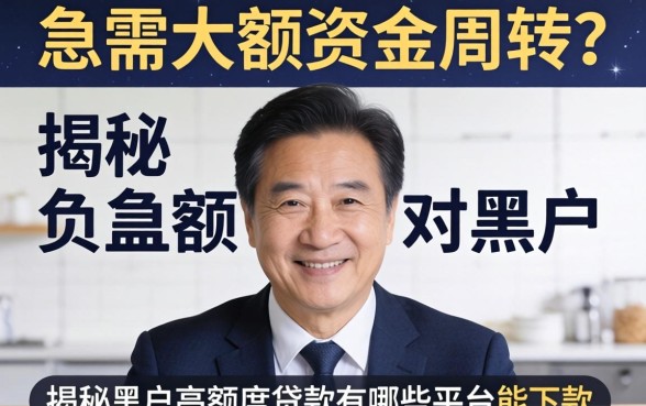 征信黑户急需大额资金周转?揭秘黑户高额度贷款有哪些平台能下款