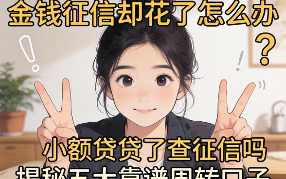 急需用钱征信却花了怎么办？小额借贷不查征信吗？揭秘五大靠谱周转口子
