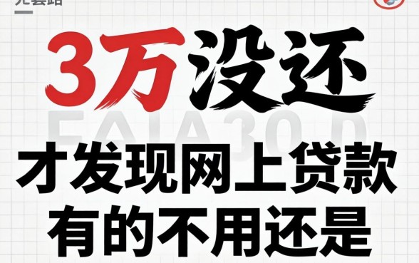 我借了三万没还,才发现网上贷款有的不用还了是这种套路