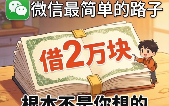 我翻遍了微信和网贷,发现借2万块最简单的路子根本不是你想的那样